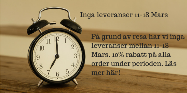 Inga leveranser 11-18 Mars